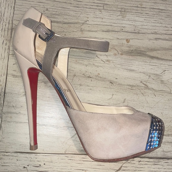 Christian Louboutin suede/crelino/calf heel, 39.5 - Picture 10 of 16